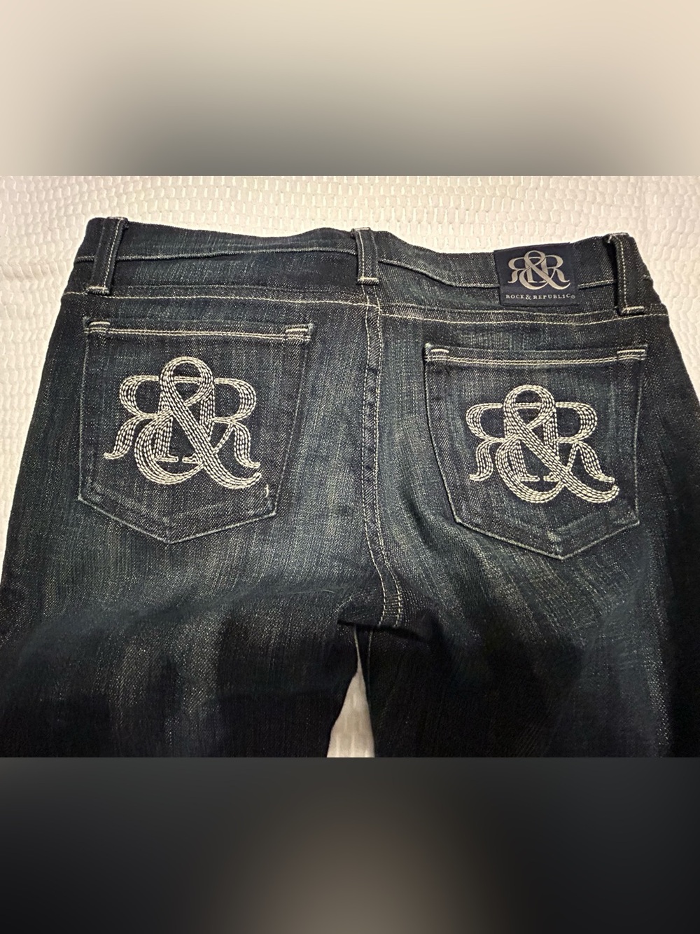 Rock & Republic Jeans 28 LONG TALL 34-35” Inseam Embroidered